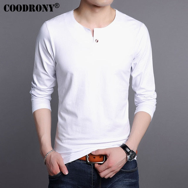 COODRONY Pure Cotton T Shirt Men