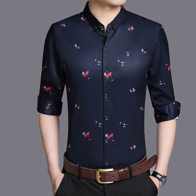 Long Sleeve Camisa Social Slim