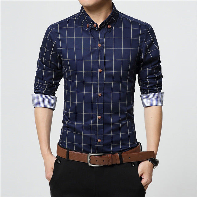 Cotton Dress Shirts Male High Quality