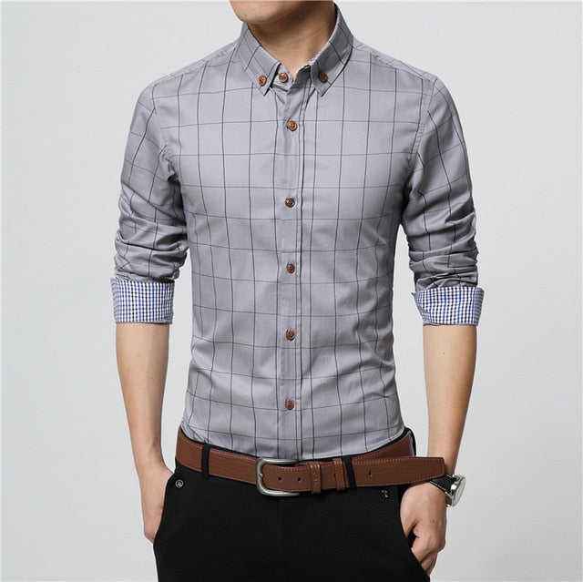 Cotton Dress Shirts Male High Quality