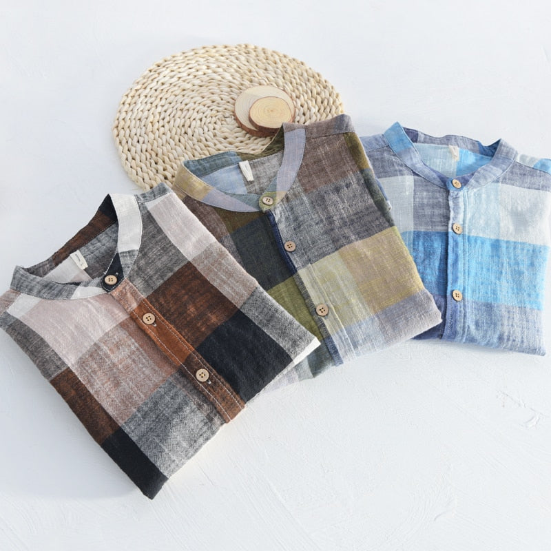 retro linen shirt men