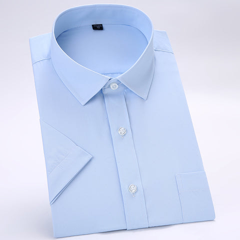 Men's Short Sleeve Solid Basic Dress Shirts