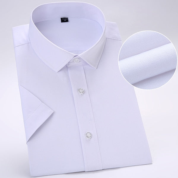 Men's Short Sleeve Solid Basic Dress Shirts