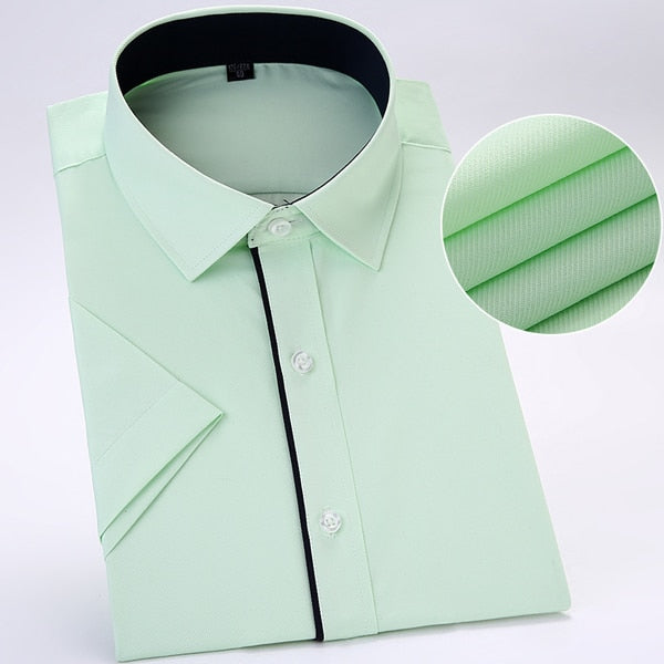 Men's Short Sleeve Solid Basic Dress Shirts