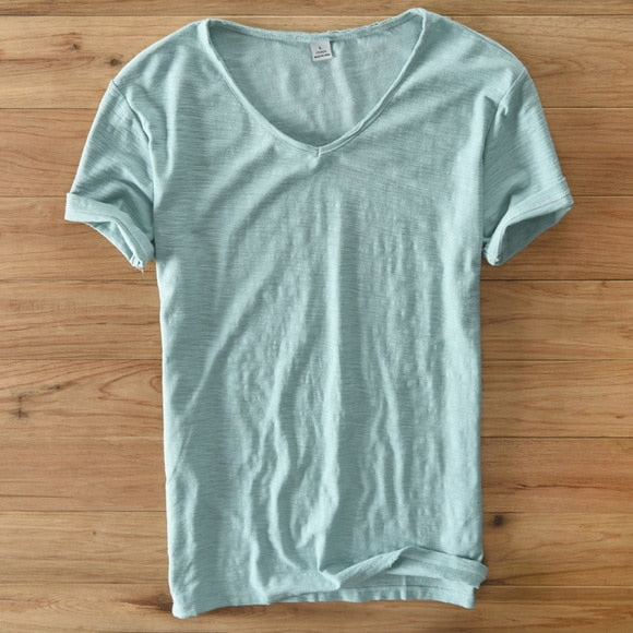 V-Neck Light gray T-shirt Men