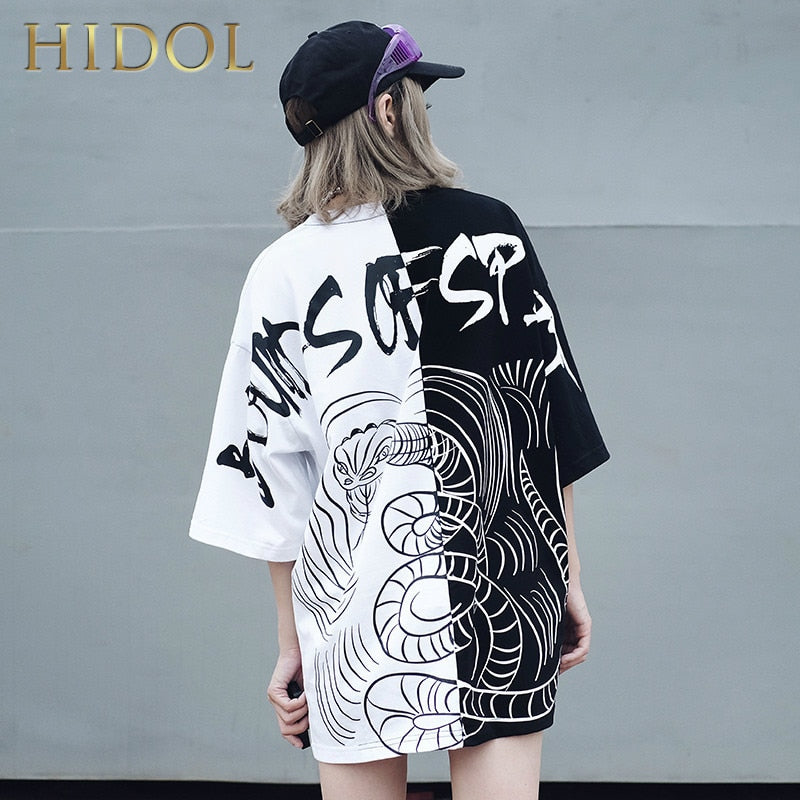 Plus Oversize Splice T-shirt Men
