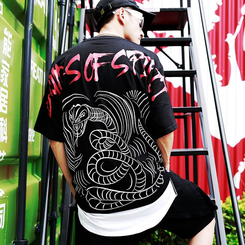 Plus Oversize Splice T-shirt Men