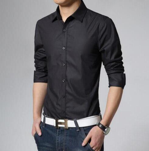 Shirt High Quality Solid Color Long Sleeves