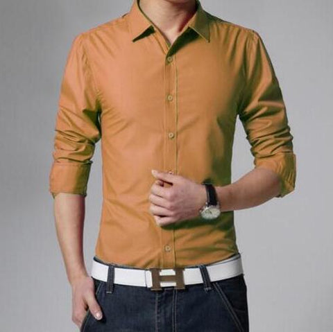 Shirt High Quality Solid Color Long Sleeves