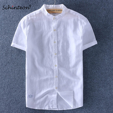 Cotton Linen Shirt Short Sleeves