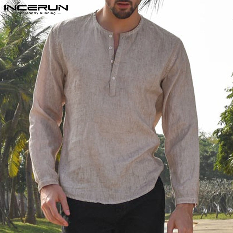 Linen Cotton Shirts Long Sleeve