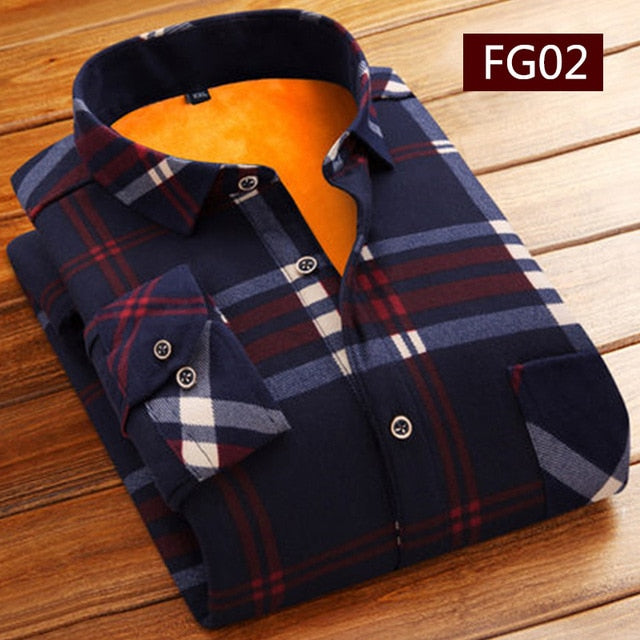 Fashion Men Winter Warm Flannel