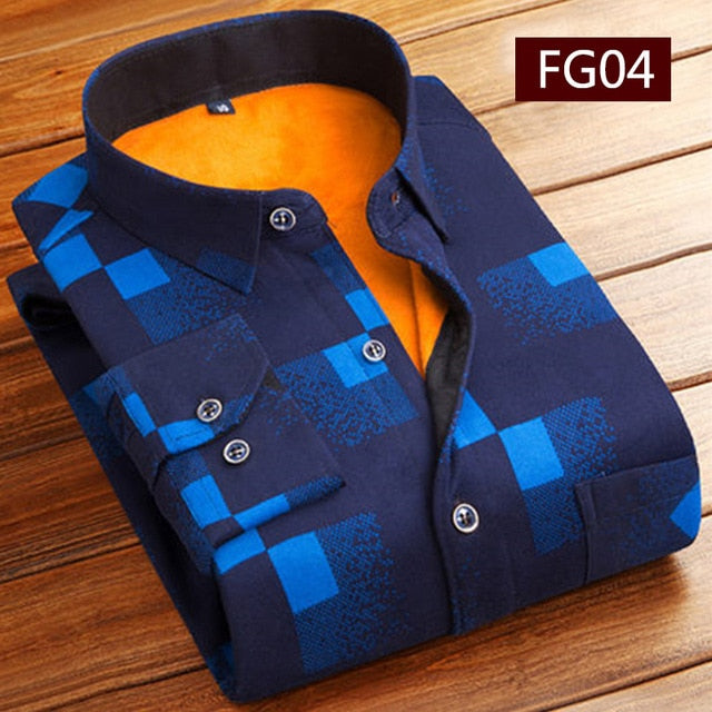 Fashion Men Winter Warm Flannel