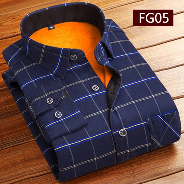 Fashion Men Winter Warm Flannel