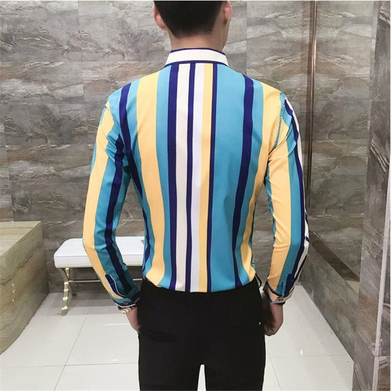 men's lapel casual  shirt