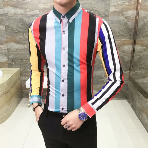 men's lapel casual  shirt