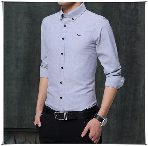 Oxford slim fit solid long sleeve