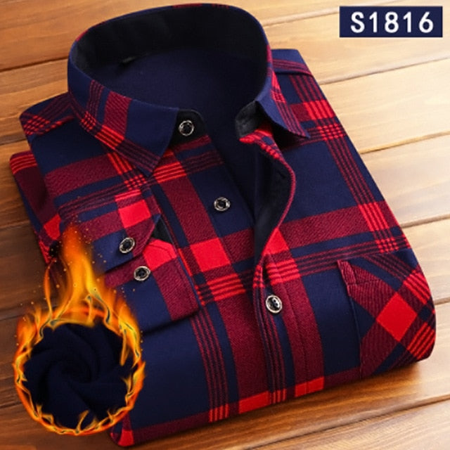 Shirt Autumn Winter Flannel Warm Long Sleeve