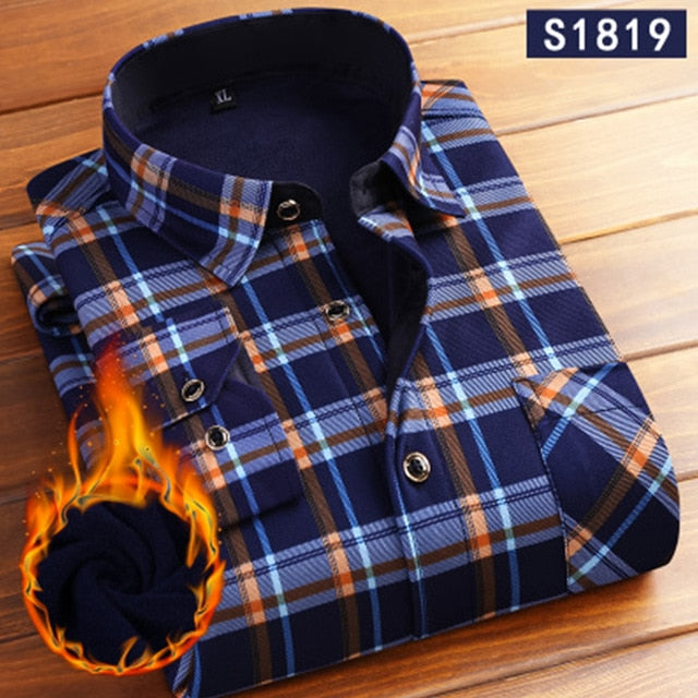 Shirt Autumn Winter Flannel Warm Long Sleeve