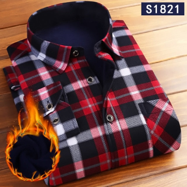 Shirt Autumn Winter Flannel Warm Long Sleeve