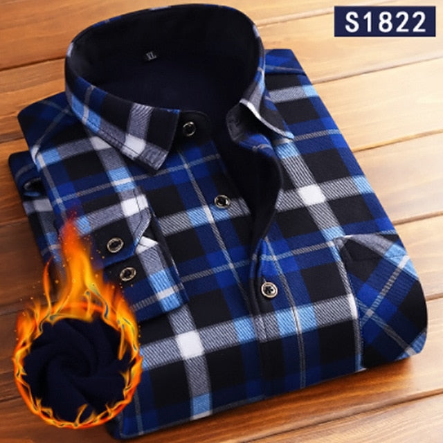 Shirt Autumn Winter Flannel Warm Long Sleeve